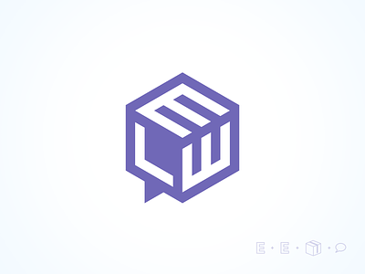 E box logo box bubble delivery e ecommerce expansion grid hexagon illustrator isometric letter logo service speech
