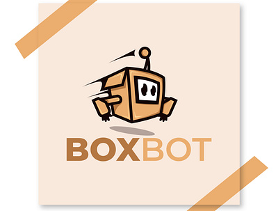 BOXBOT LOGO DESIGN (v1) bandung box boxbot brand identity branding graphic design illustration indonesia logo logo box logo branding logo design logo pictorial robot