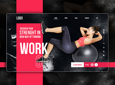 Fitness work out banner banner design creative creative design creative banner design fitness girl power girl workout graphic design gym workout lifestyle stretching ui uiux uiuxdesign ux website woman workout workout banner design