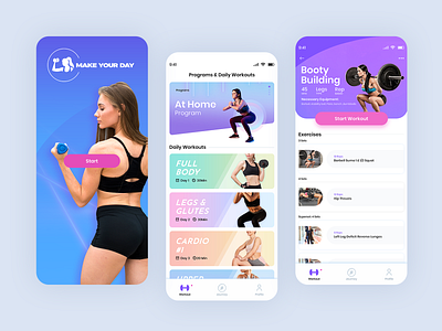 Fitness Mobile Application-UX/UI Design app app design app designer app ui design app ux design branding agency design excercise fitness fitness app fitness center fitness club gym helth interface ios app ui online shop