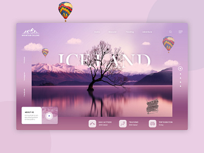 Ice Mountain Banner hot air balloon iceland iceland banner iceland banner mountain mountains banner nature banner typogaphy