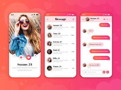Dating App android app app design chat screen clean creative design dating dating app dating app design datingapp profile screen design interface ios match dating message screen mobile app mobile app design ui uidesign ux