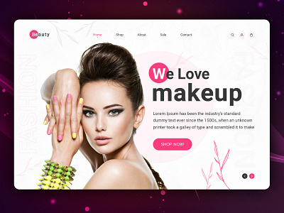 Make up landing page banner banner design beauty branding clean creative design ecommerce fashion interface landing page make up minimal model product shop style ui ux web website