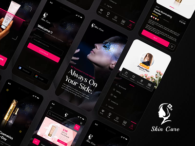 Beauty Product Shop App - Black android mobile animation app app design beauty beauty product black cosmetics cosmetics product ecommerce app design graphic design interface ios app minimal mobile app motion motion graphics natural product design ui ux