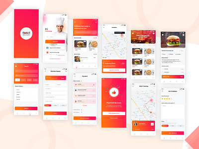 Food Delivery App animation burger clean food and drink food app food delivery food delivery app food delivery application food design illustration interface ios location mobile mobile app order track ui ux white app
