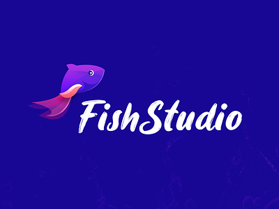 Fishstudio Logo Design app icon app logo brand branding design fish fish logo flat icon illustration logo logo design mobile app logo studio logo vector