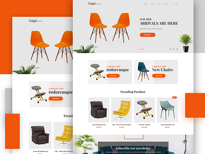 Furniture eCommerce Website banner design branding design homepage homepage design landing page template design typography ui ux website