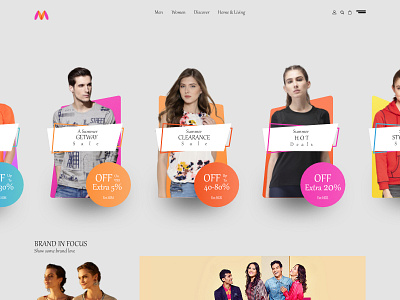 Mynthra-Fashion store design design system e commerce ecommerce fashion fashion store gredient grid inspiration interface landing page men myntra ui ux web website women