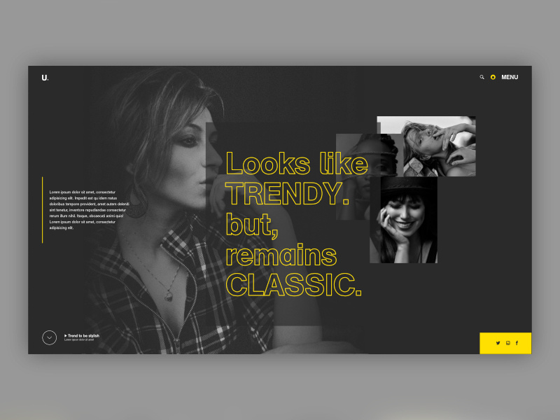Trendy classy trendy fashion dark interface inspiration fashion design woman girl web ux typography branding ui website design system e-commerce ecommerce design landing page
