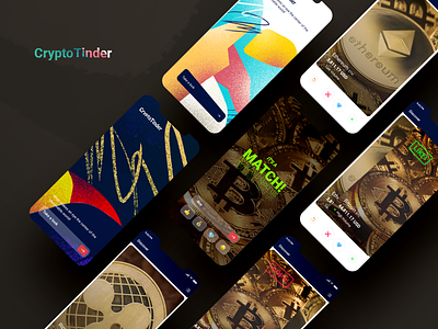 CryptoTinder adventure app branding design ecommerce illustration logo ui uxdesign vector