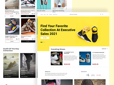 Shoe Collection Landing Page adventure app branding design illustration logo ui ux uxdesign vector