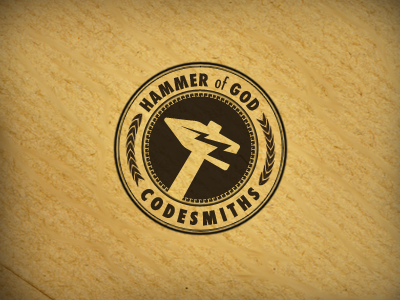 Hammer Of God Crest bag bolt brown crest hammer leaves lightning logo mark paper seal