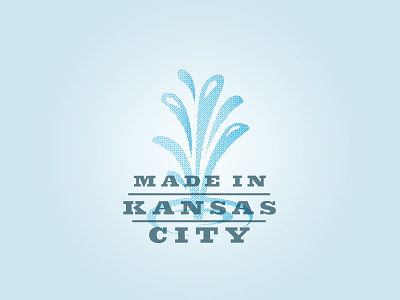 KC Made brand crest fountain halftone kansas kansas city logo missouri tag