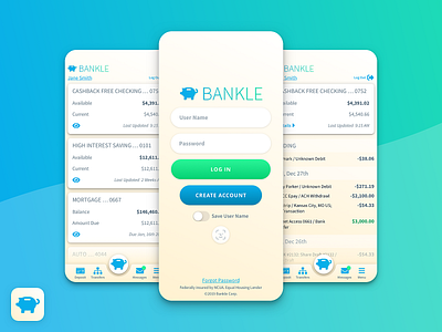Bankle App Product Design app banking design finance flowchart mobile process product typography