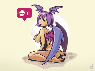 Morrigan pin up cartoon