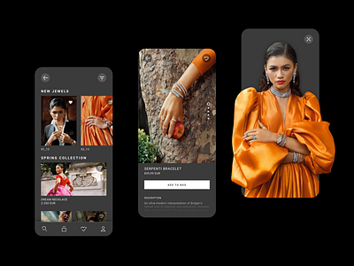 E-commerce Shop Concept App app bvlgari e commerce e commerce app fashion jewelry jewels shop ui ux uxui zendaya