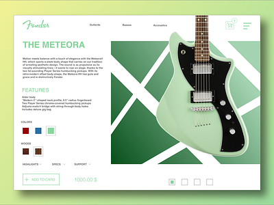 Meteora project green guitar shop