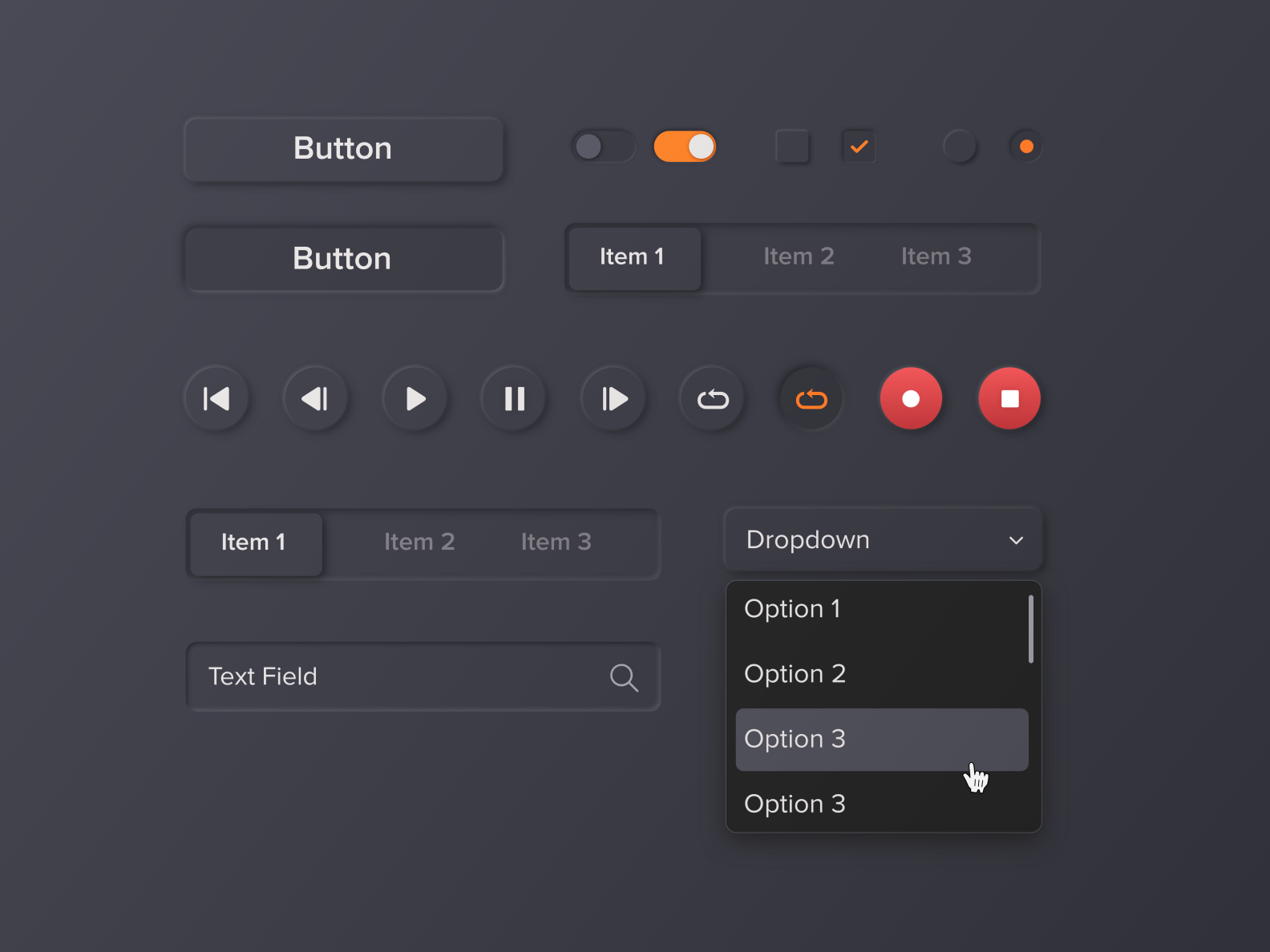 Neumorphic UI Kit by Margo Siamionava on Dribbble