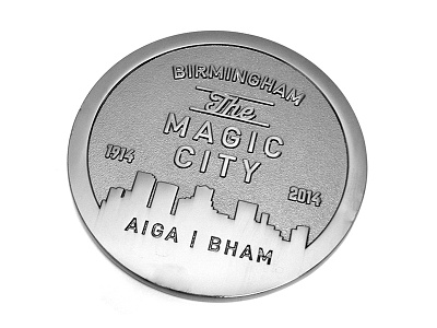 AIGA - 100 Years of Design Coin (Tails) aiga birmingham coin design design week birmingham