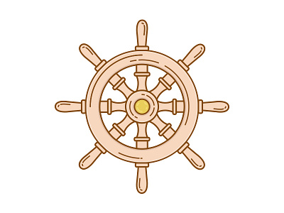 Captain's Wheel Illustration airship