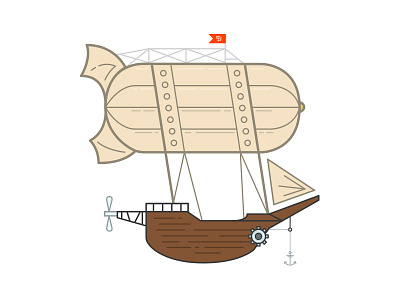 Airship's Airship Illustration airship flat illustration team airship