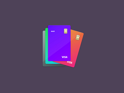 Vertical Debit Card debit card gradient vertical visa