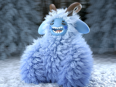 Friendly Snow Monster 3d character cinema4d cute design fun illustration kawaii monster