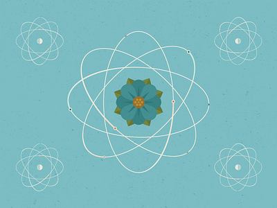 Atomic Flower atom flower illustration science