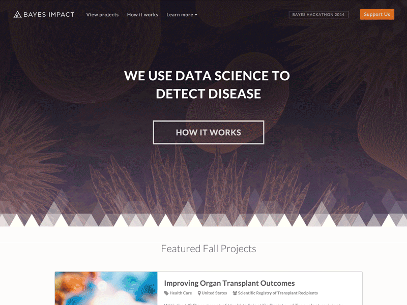 Bayes Impact website redesign data data science homepage landing page responsive web website