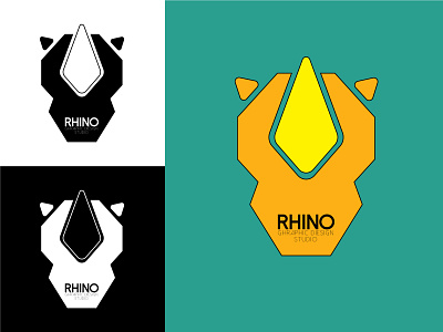Rhinoceros Face branding graphic design logo