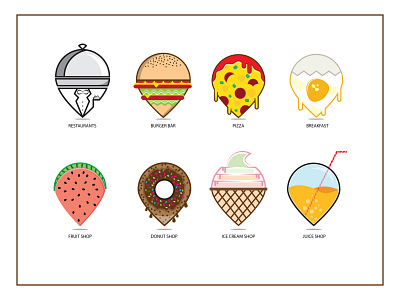 LOCATION PIN APP. breakfast burger bar burger logo burgers donut egg flat fruit fruit shop icecream juice location location pin logo logo design pin pizza pizza logo restaurant watermelon