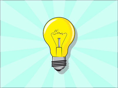 Ideas Lamp bulb bulb logo flat flat design ideas illustration illustrator lamp lighting