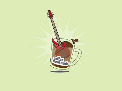 Coffee Hard Rock branding branding design coffee coffeeshop flat design hard rock iconography logo rock star