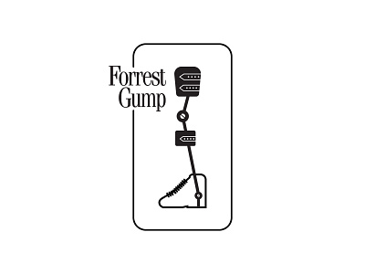 #dribbbleweeklywarmup : FORREST GUMP icon film flat icon movie