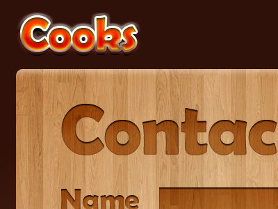 Cooks Cutting Board brown texture typography wood