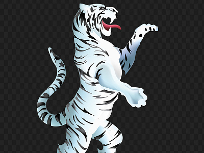 Standing Tiger illustration for logo, emblem animal book emblem illustration logo print tiger wild