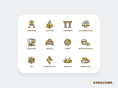 Kanazawa Travel Icons Set design icon illustration japan japanese kanazawa travel ui