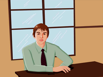 office staff man illustration
