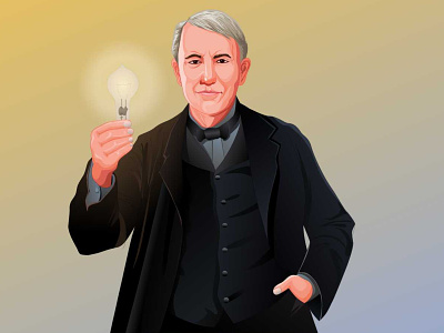 Thomas Alva Edison artwork illustration