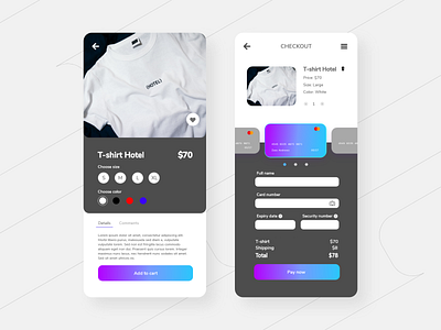 DailyUI :: 2 :: credit card checkout app creditcard design screen ui ux