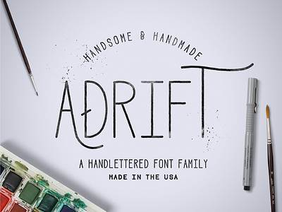 Adrift Font font hand drawn lettering ligature packaging pirate type typeface typography