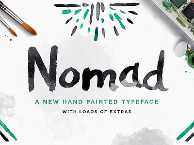 Nomad Font brush font hand drawn lettering packaging paint type typeface typography watercolor