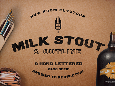 Milk Stout Font beer brew craft font hand drawn outline type typeface typography