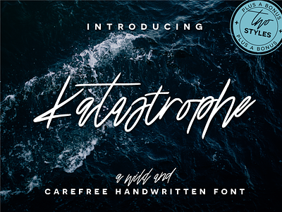 Katastrophe Font branding brush font hand drawn lettering marker packaging pen script type typography
