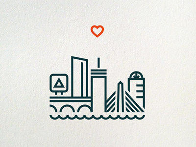 One Heart Boston (letterpress print) benefit bombing boston boston marathon boston strong charity for sale heart letterpress print the one fund boston