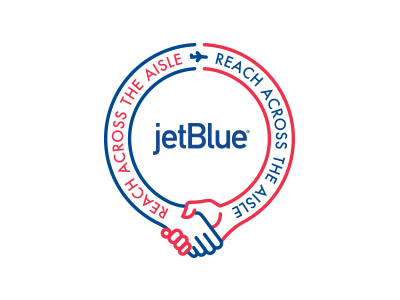 Reach Across The Aisle 4 airplane badge handshake logo plane