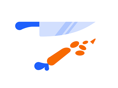 Chop Chop blue carrot chefs knife icon indeed knife orange
