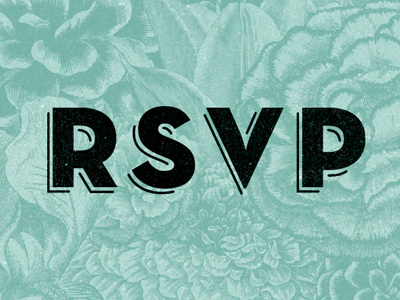 J/A RSVP collage flowers invitation offset print rsvp type wedding