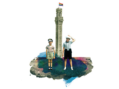 Provincetown cape cod collage concept flag kids massachusetts pride provincetown tourism tower watercolor
