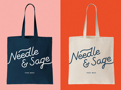 Needle & Sage Tote lettering script tote bag